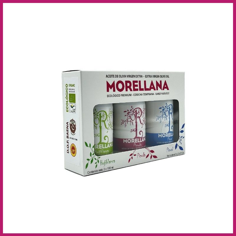 PACK 3 BOTELLAS Morellana Ecológico 3 Variedades Botella cristal 500 ml -  Tienda Aceite de Oliva Virgen Extra Online