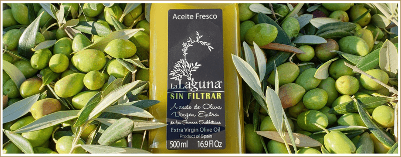 botella de aceite de oliva sin filtrar